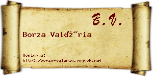 Borza Valéria névjegykártya