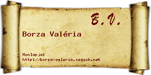 Borza Valéria névjegykártya